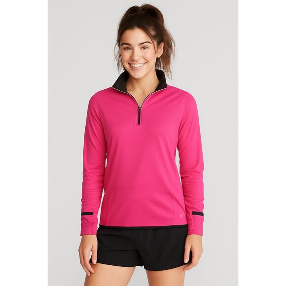 Lauren Ralph Lauren Pink 1/4 Zip Minimalist Pullover Active Top Y2K Activewear S - Picture 1 of 10